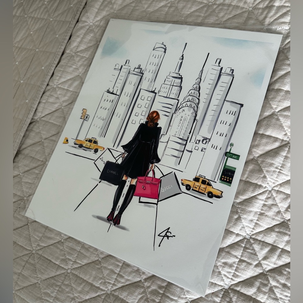 Melsy Fifth Ave Fashion Illustration Print. 11x14. - Picture 4 of 4
